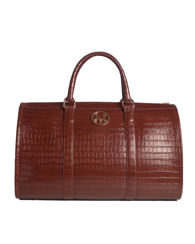 Duffle Bag 2.0 Mini: Peanut Brown Crocodile Print