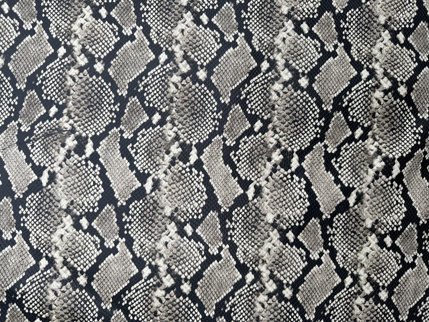 Beige Snake Back Print Embossed  on Cow Hides: QS002C