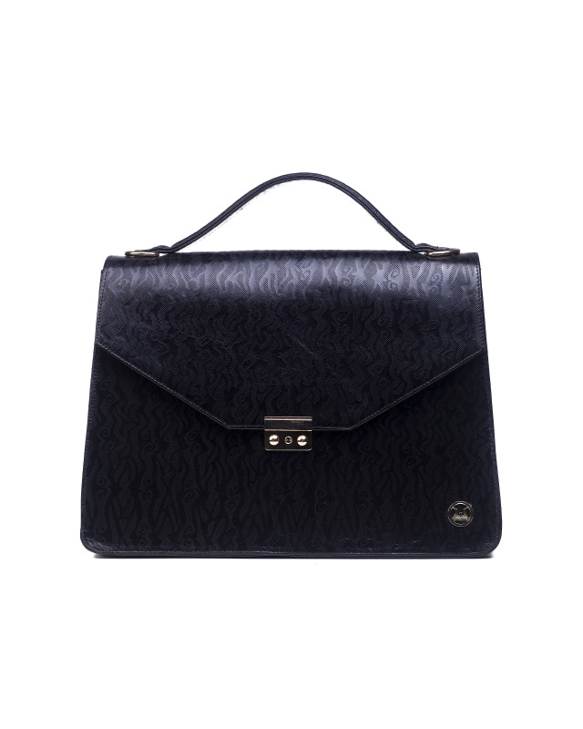 Female Work Case:  Black Wave Print