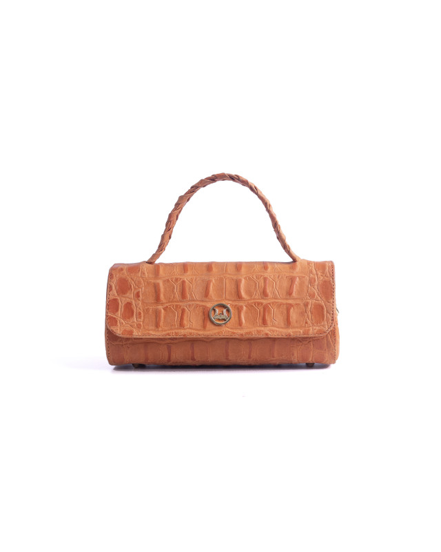 Milan: Orange Crocodile Print