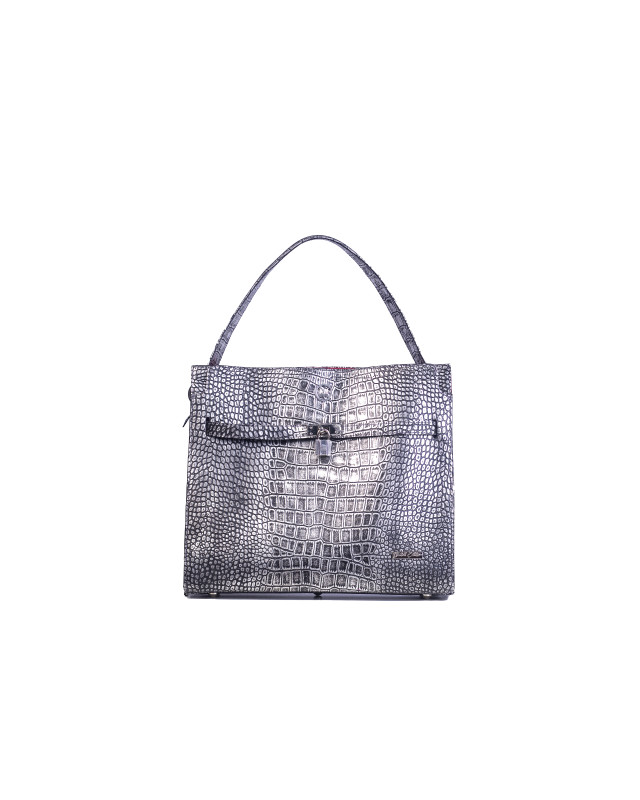 Venice Maxi: Limited Edition Silver and Black Details Crocodile Print
