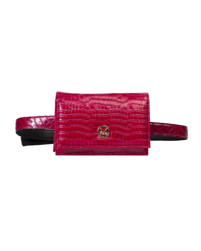 Banjul: Wildberry Pink Crocodile Print