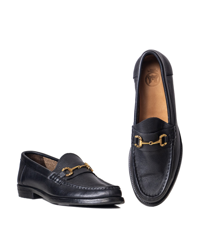 Loafers: Black with Horse-Bit Buckle
