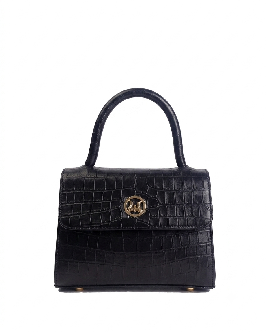 Tokyo Micro: Black Crocodile Print