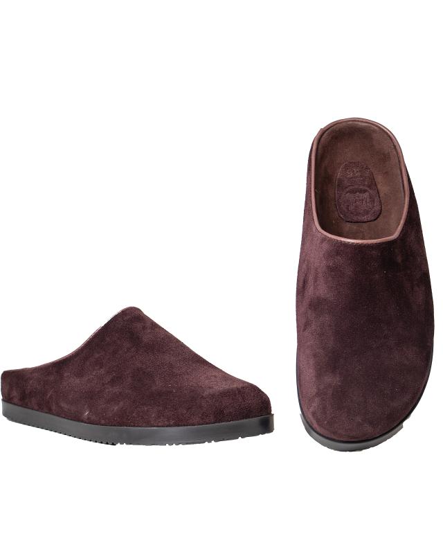 Slip-On Mules: Brown Suede