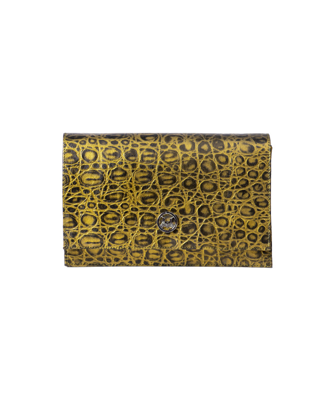 Dakar: Yellow Crocodile Print with Black Details