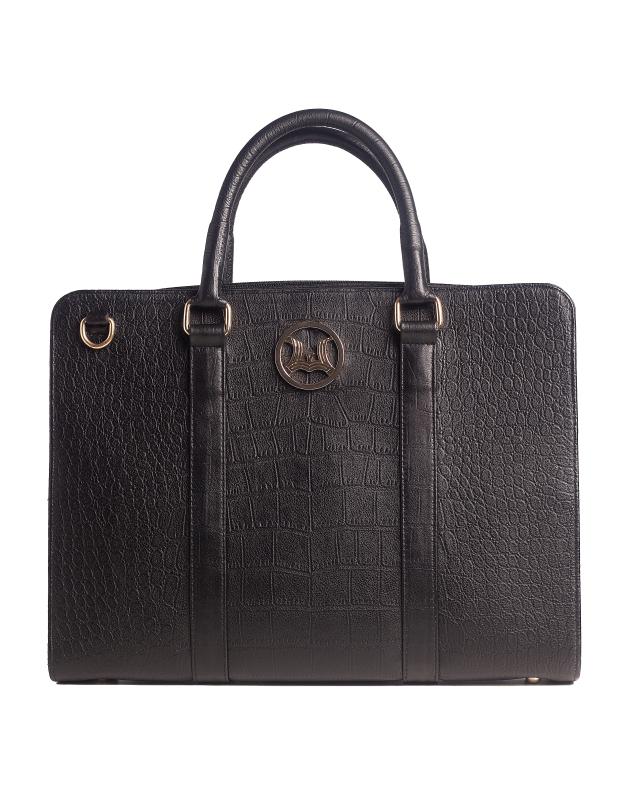 Satchel Work Case 6.0: Black Crocodile Print