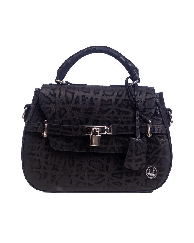 Brazzaville MIDI: Black Abstract Print