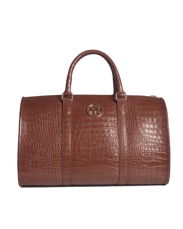 Duffle Bag 2.0 Mini: Honey Brown Crocodile Print