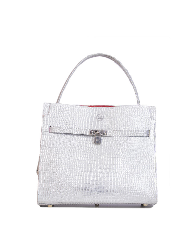 Venice Maxi: Metallic Silver Crocodile Print