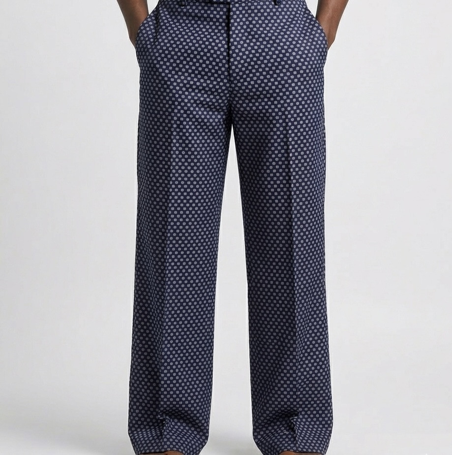 Palazzo Pants: Blue Abstract Print