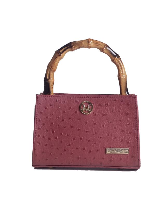 Shanghai Mini: Limited Edition Burgundy Ostrich Print