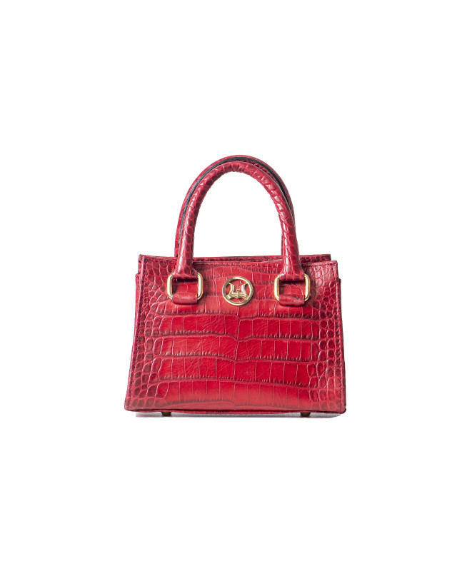 Lagos Micro: Cherry Wine Crocodile Print