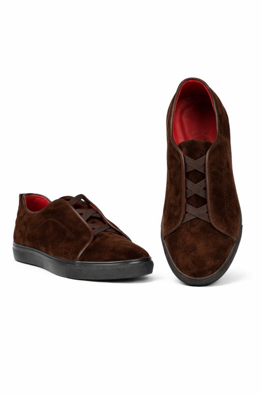 Velvet Sneakers: Brown