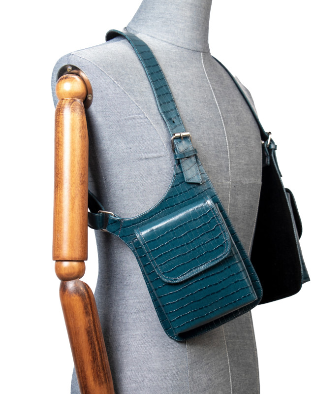 Vest Holster: Green Crocodile Print