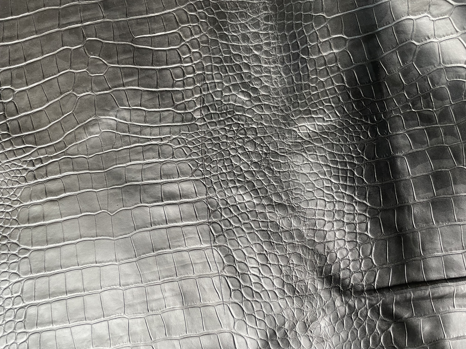 Black Crocodile Back Print Embossed on Cow Hides: BC006C