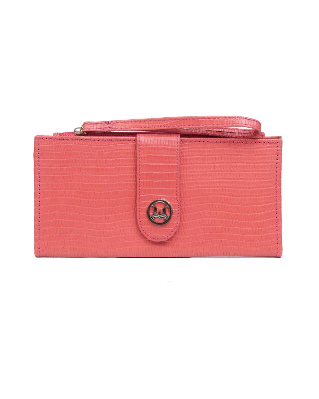 Unisex Wallet(UK): Peach Monitor Lizard Print