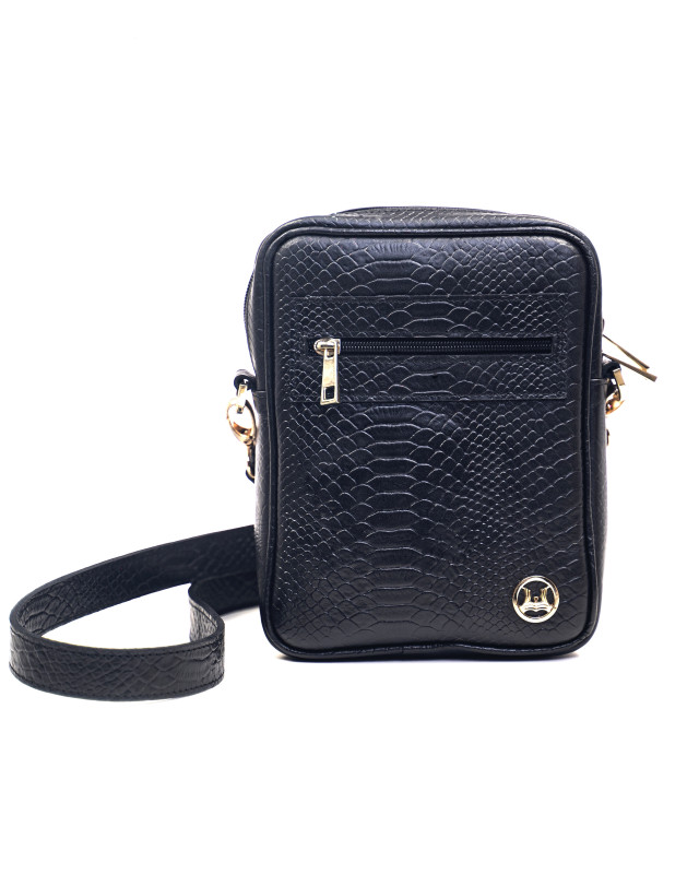 Cross Body Bag: Black Snake Print