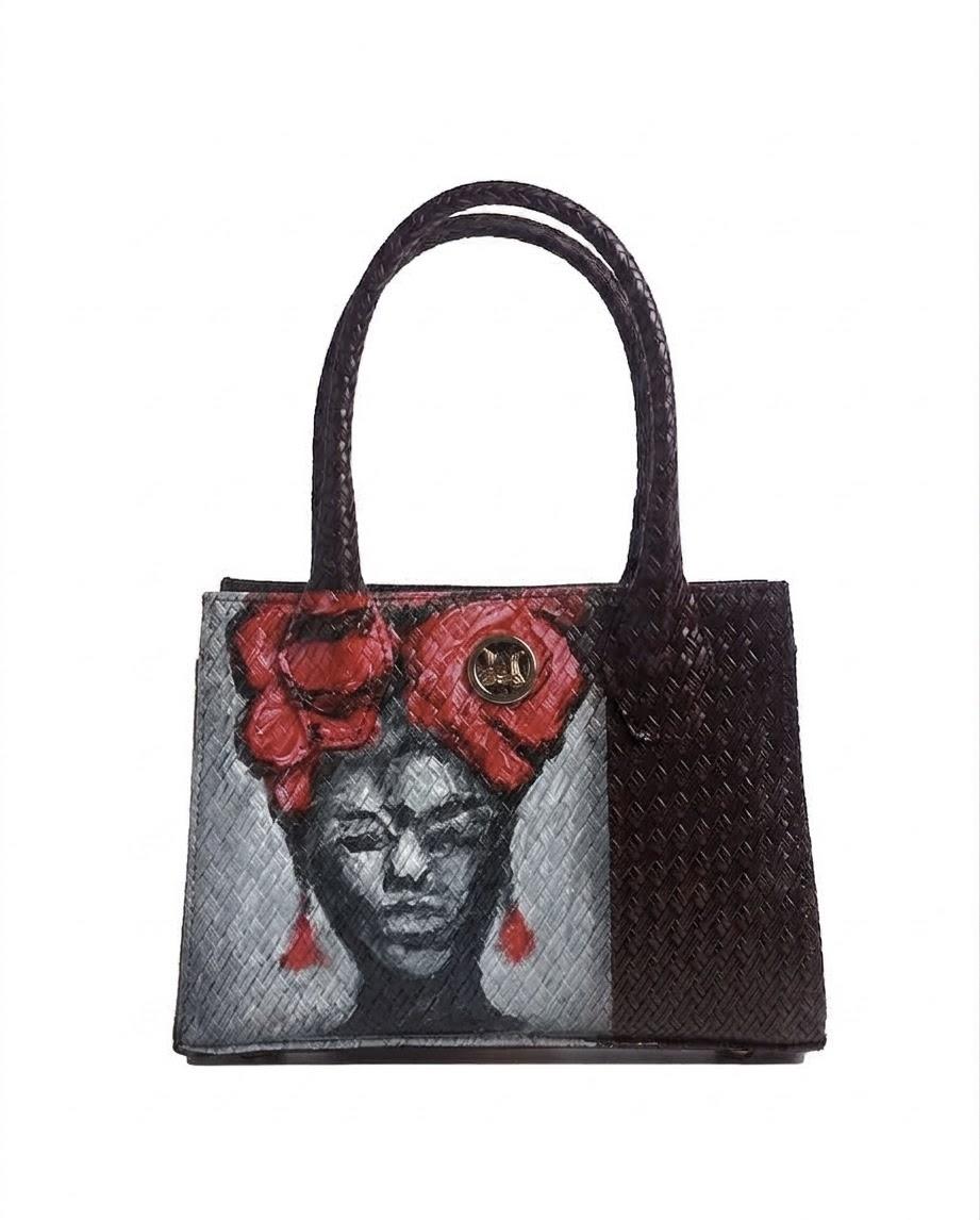 Montreal Mini: Dark Brown Basket Print Meets Art