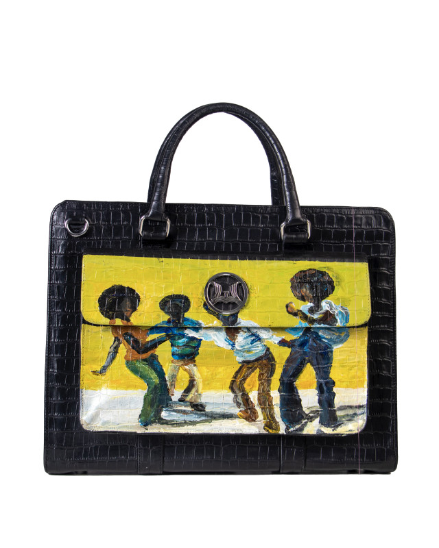 Work Case Escobar: Black Crocodile Print Meets Art