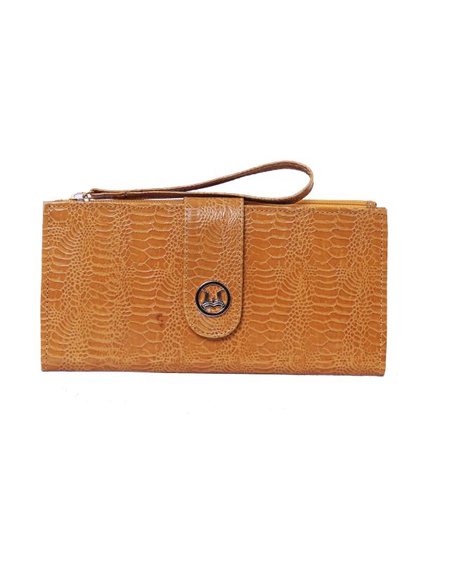 Unisex Wallet(UK): Mustard Yellow Abstract Print