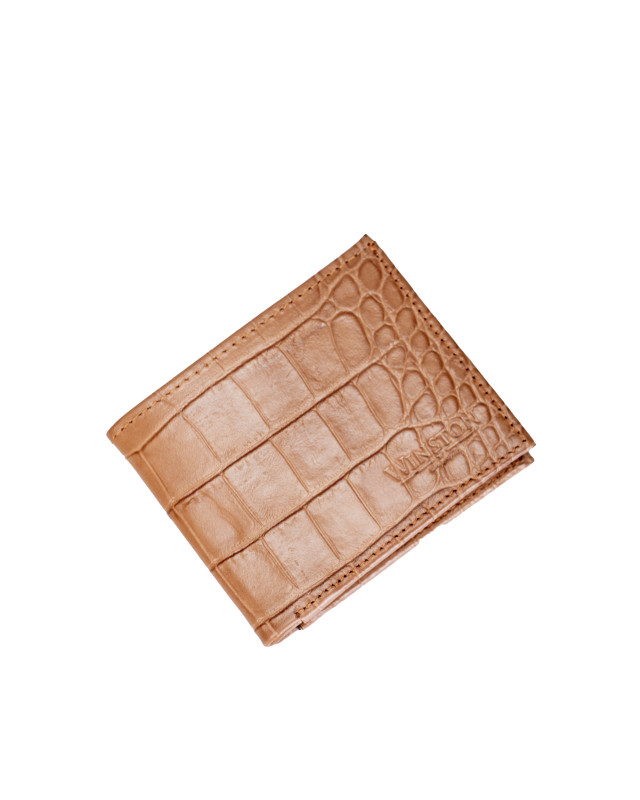 Wallet: Oat Crocodile Print