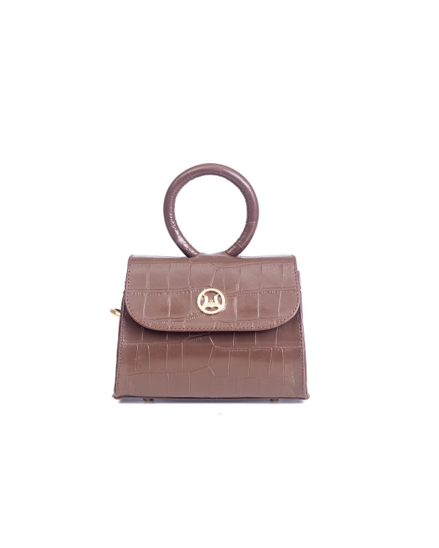 Monaco Micro:  Brown Crocodile Print