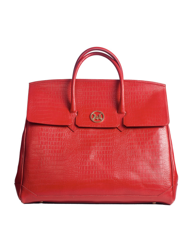 Duffle Bag 3.0: Red Crocodile Print