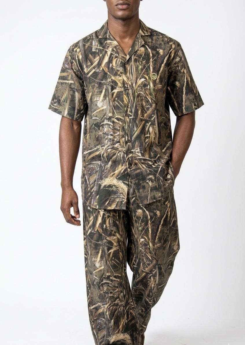 Palazzo Set: Green Forage Print