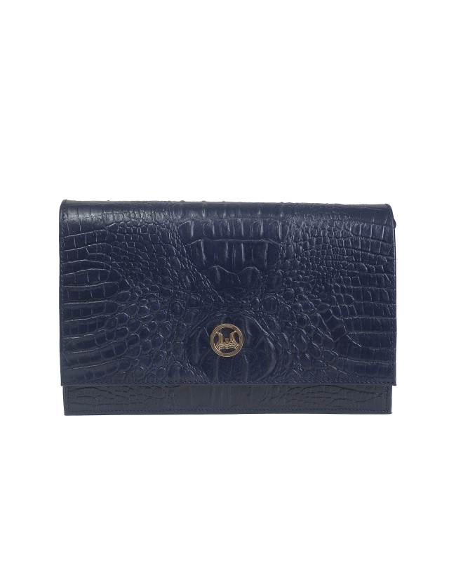 Dakar: Azure Blue Textured Crocodile Print
