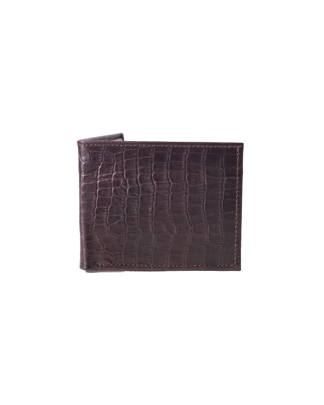 Wallet: Deep Brown Crocodile Print