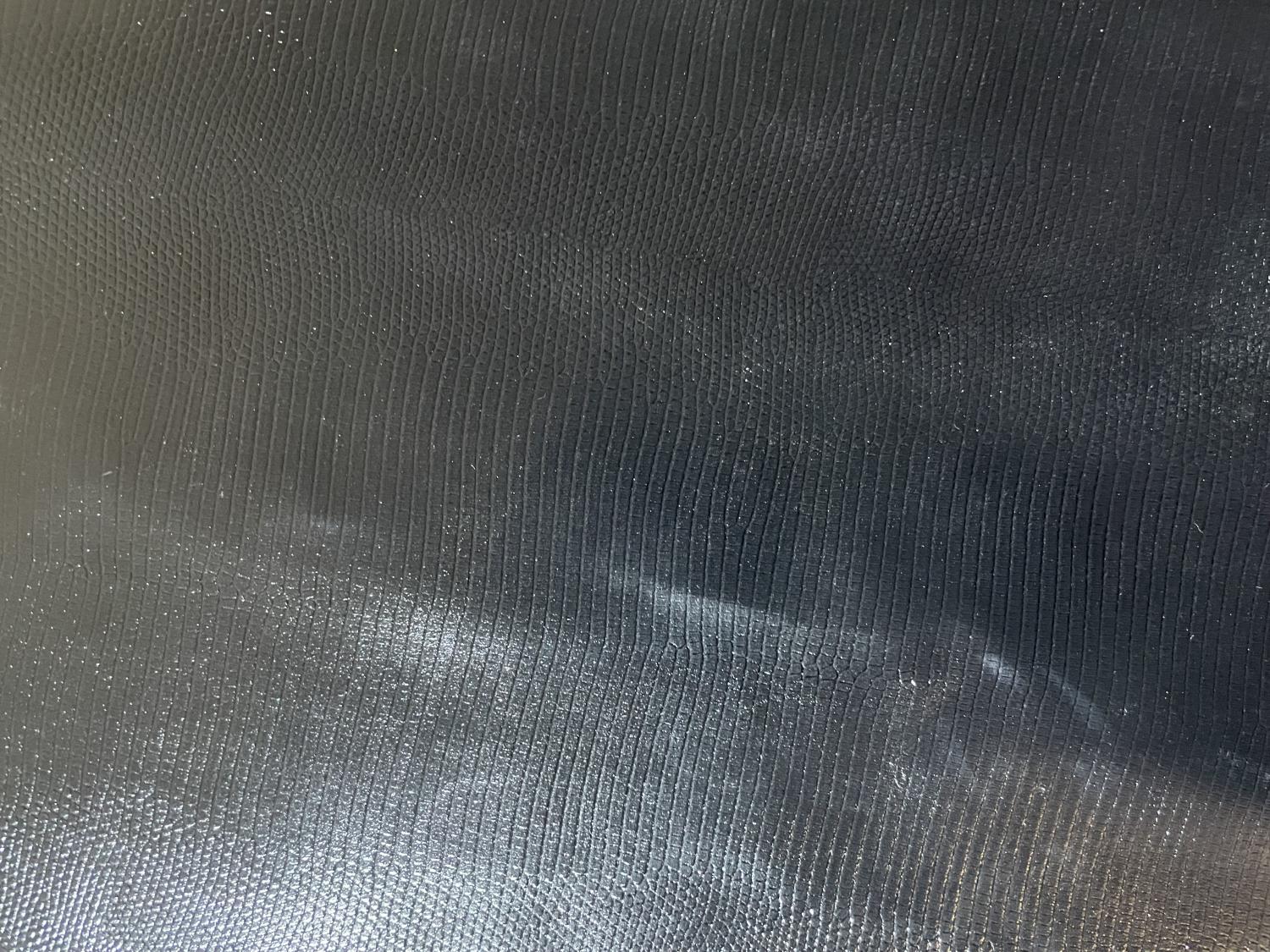 Black Monitor Lizard Print Embossed on Cow Hides: BM004C