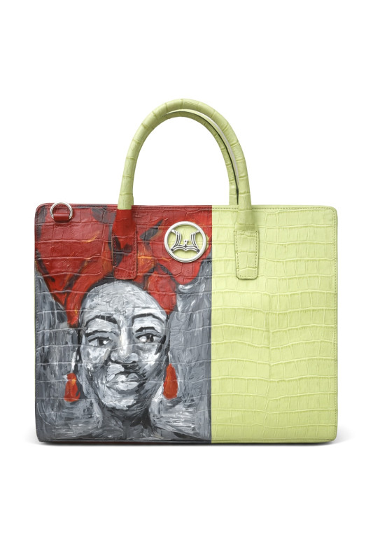 London: Lime Green Crocodile Print Meets Art