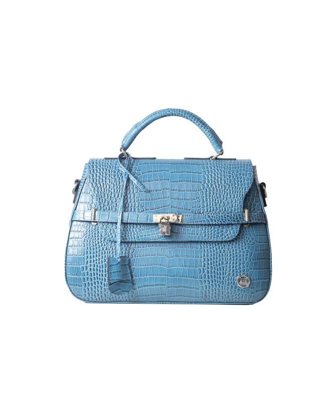 Brazzaville:  Blue Crocodile Print