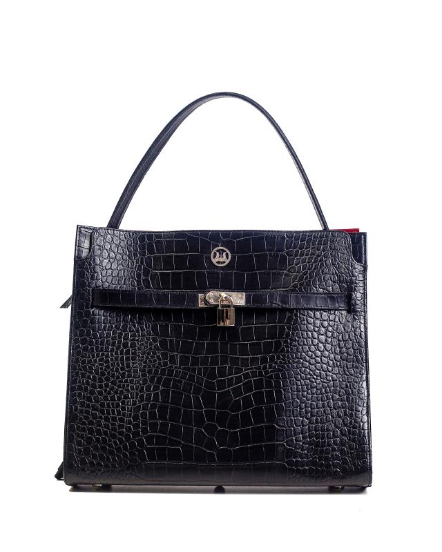 Venice Maxi: Black Crocodile Print