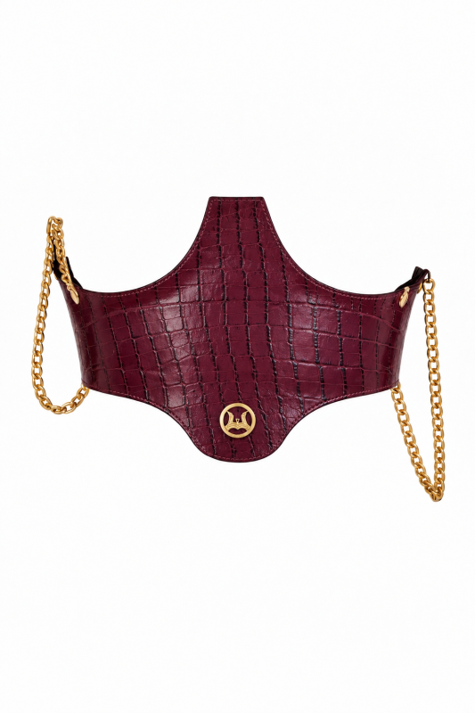 Corset Belt: Grape Crocodile Print