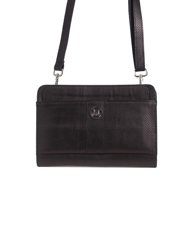 Messenger Bag 2.0:  Black Dotted Print