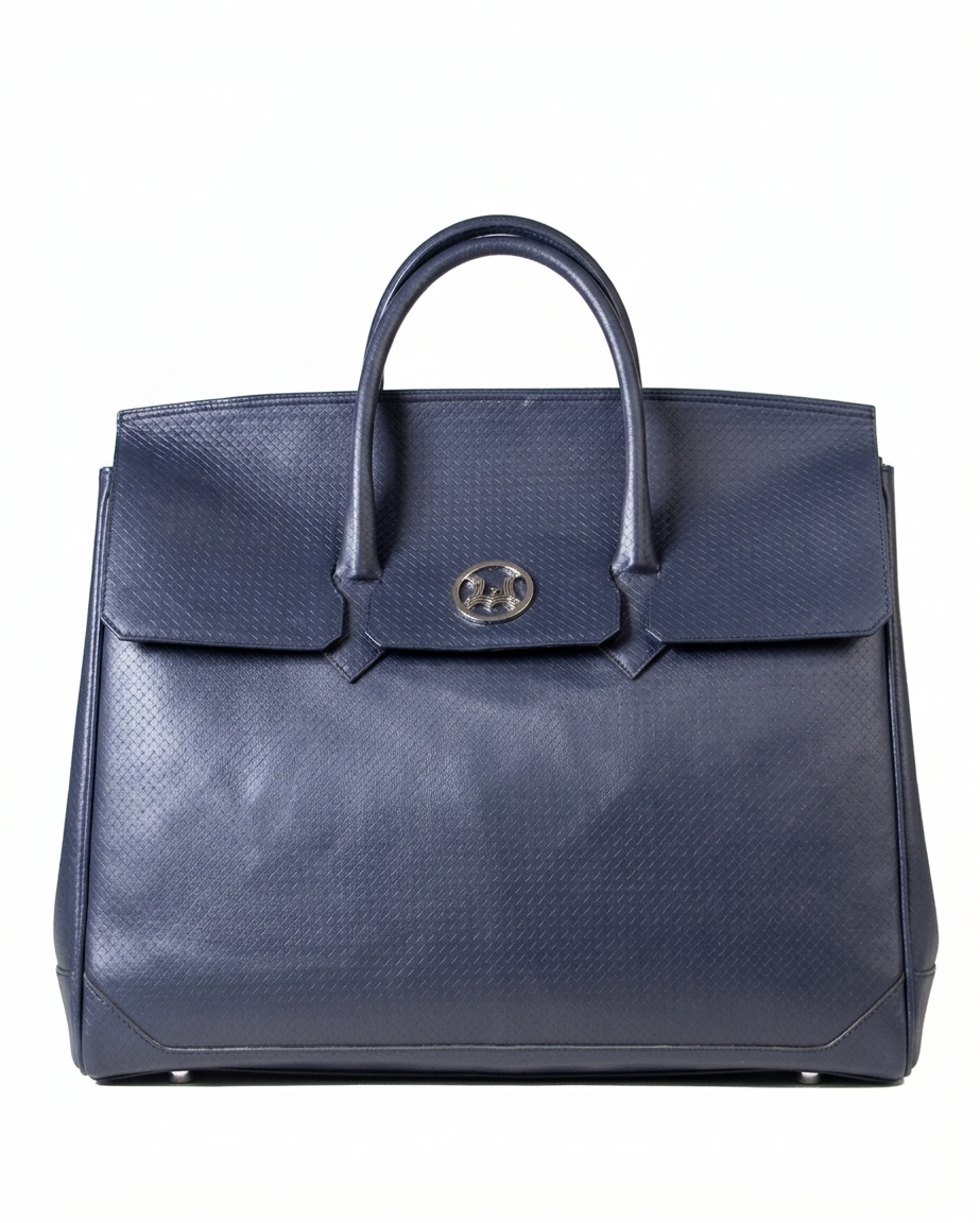 Duffle Bag 3.0: Blue Basket Woven Leather Print