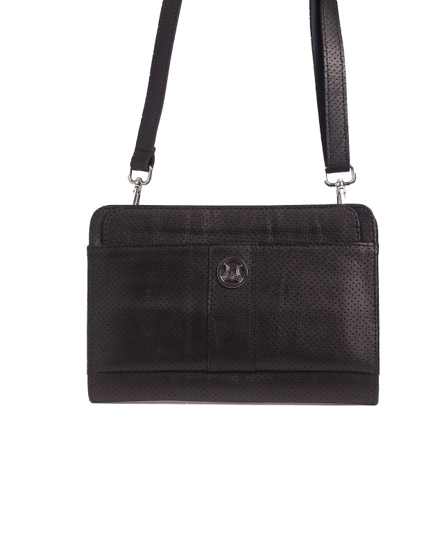 Messenger Bag 2.0:  Black Dotted Print