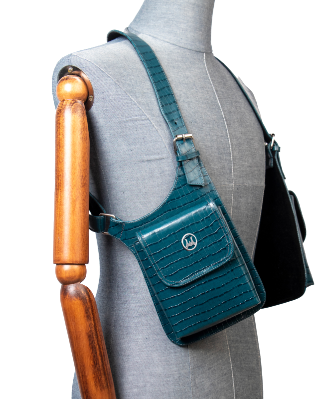 Vest Holster: Pine Green Crocodile Print