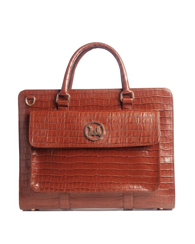 Work Case Escobar: Copper Brown Crocodile Print