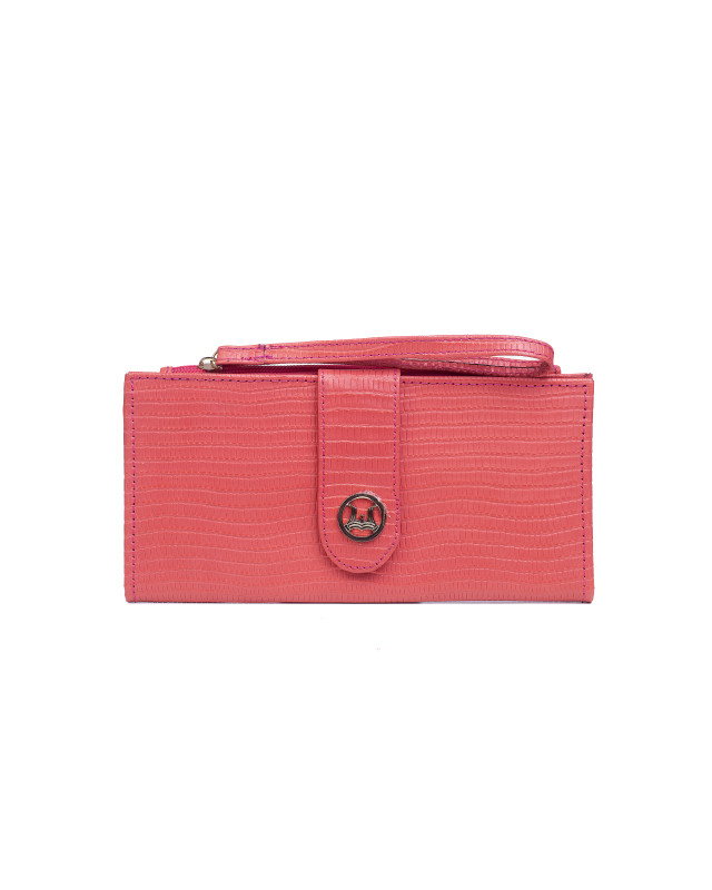 Unisex Wallet: Peach Monitor Lizard Print