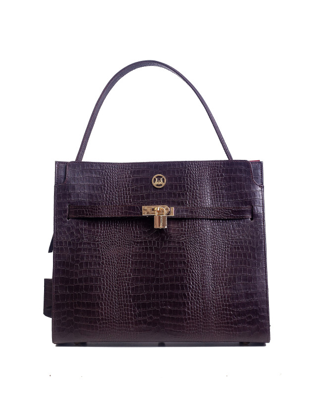 Venice Maxi: Coffee Brown Crocodile Print