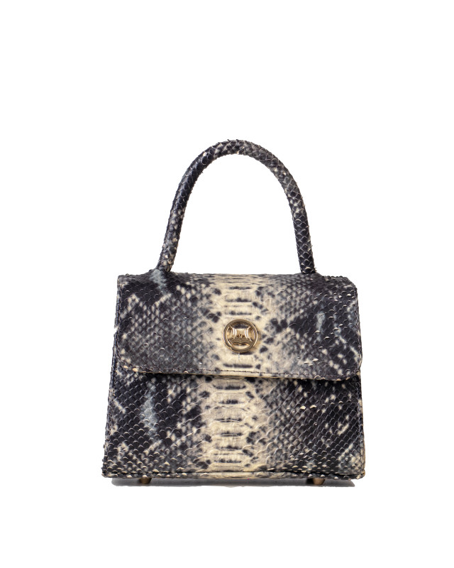 Tokyo Micro: Black and Beige Snake Print
