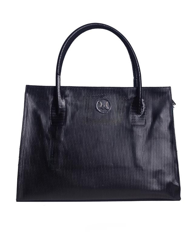 Zurich Maxi: Black Basket Woven Leather Print