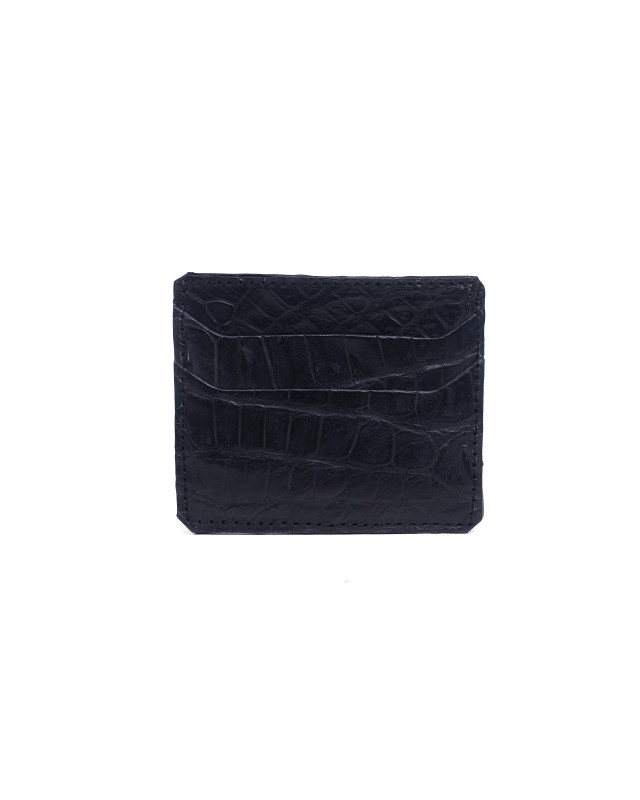 Cardholder: Exotic Black Crocodile Skin