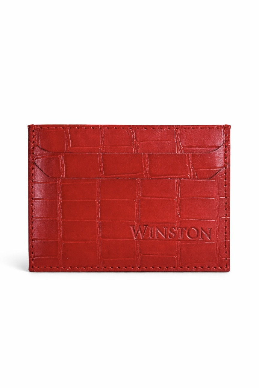 Cardholder: Red Crocodile Print