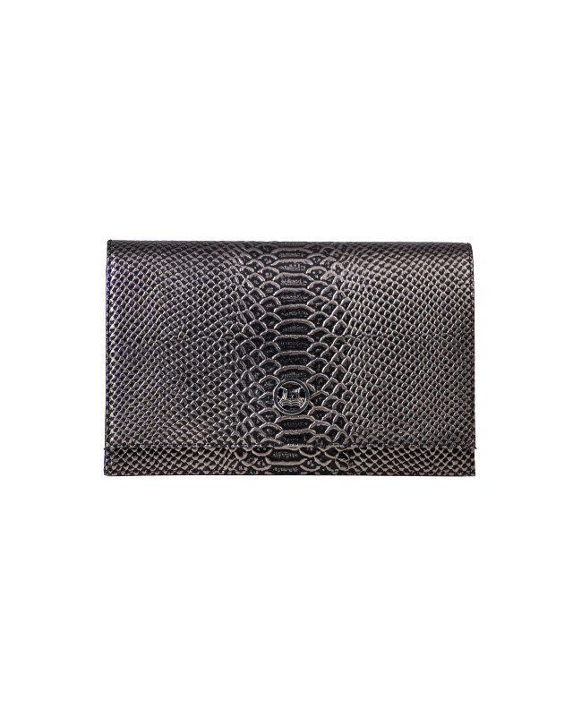 Dakar: Metallic Silver Snake Print and Black Details