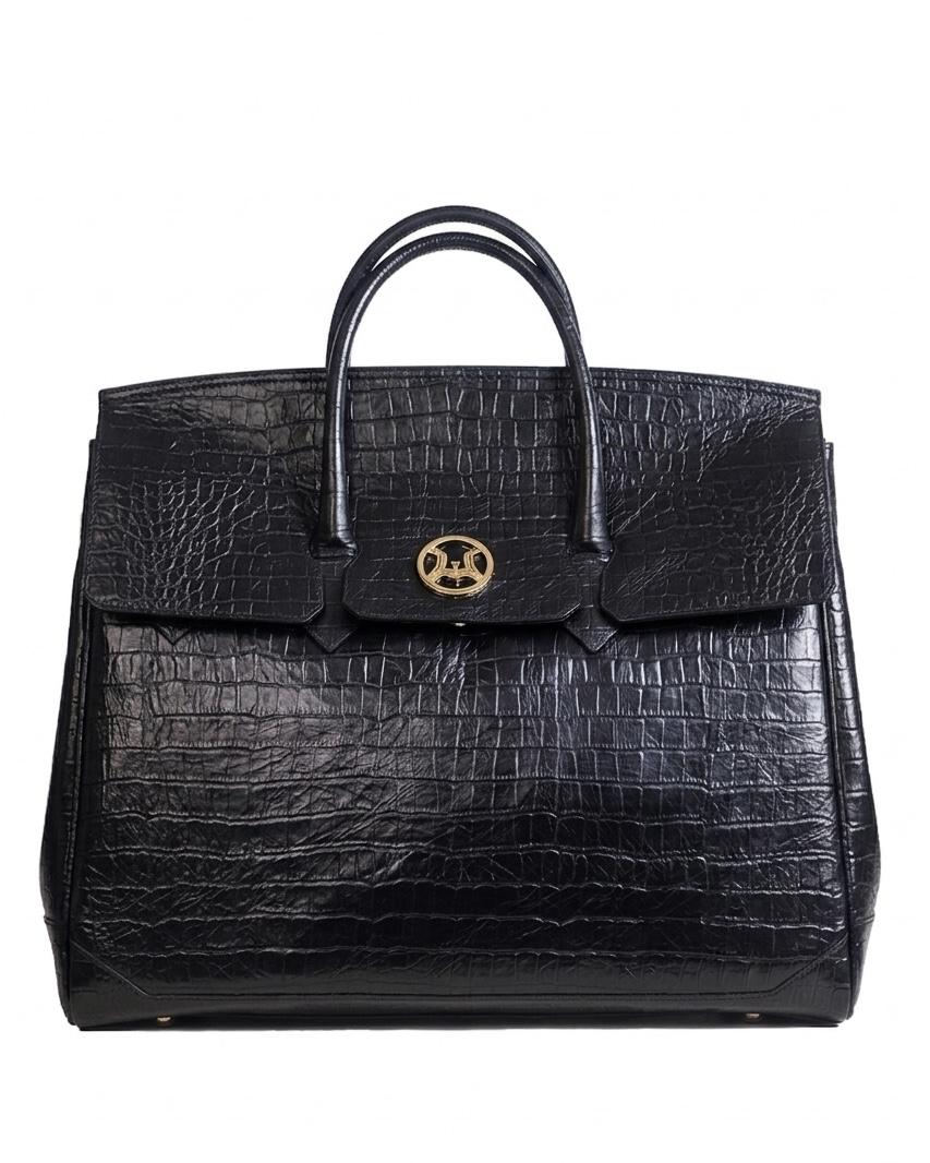 Duffle Bag 3.0: Black Crocodile Print