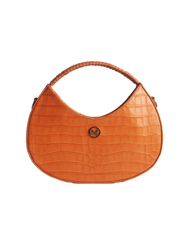 Brussels: Orange Crocodile Print
